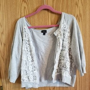 Grey cropped cardigan